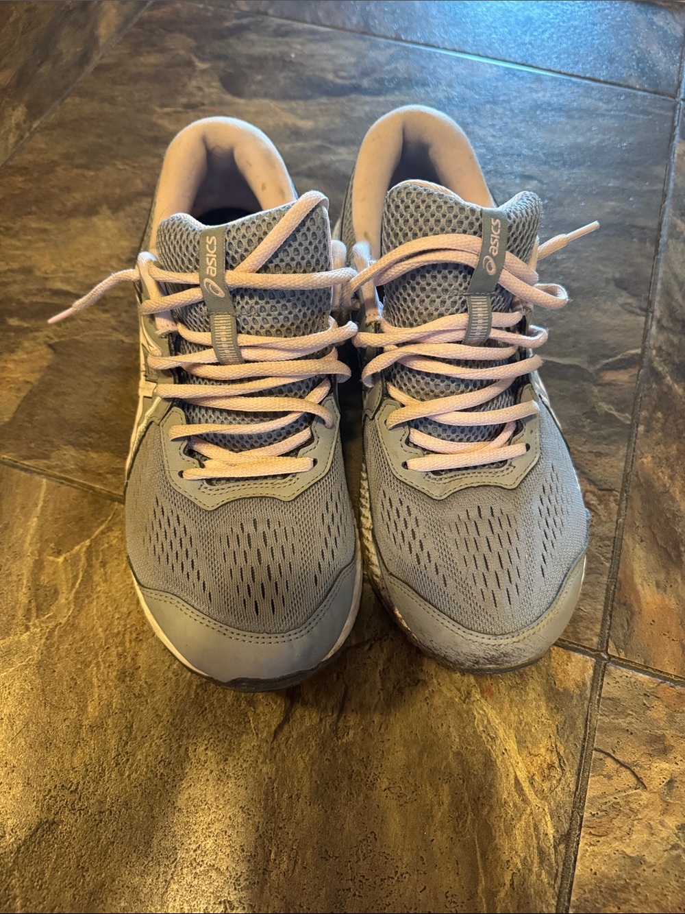 ASICS Contend 7 Women's Gray & Pink Athletic Shoes